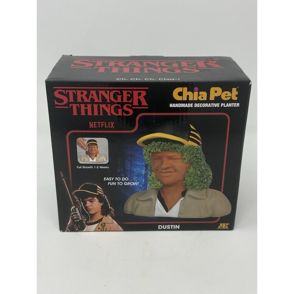 Stranger Things Dustin Chia Pet Netflix 2025 New In Box Decorative Planter